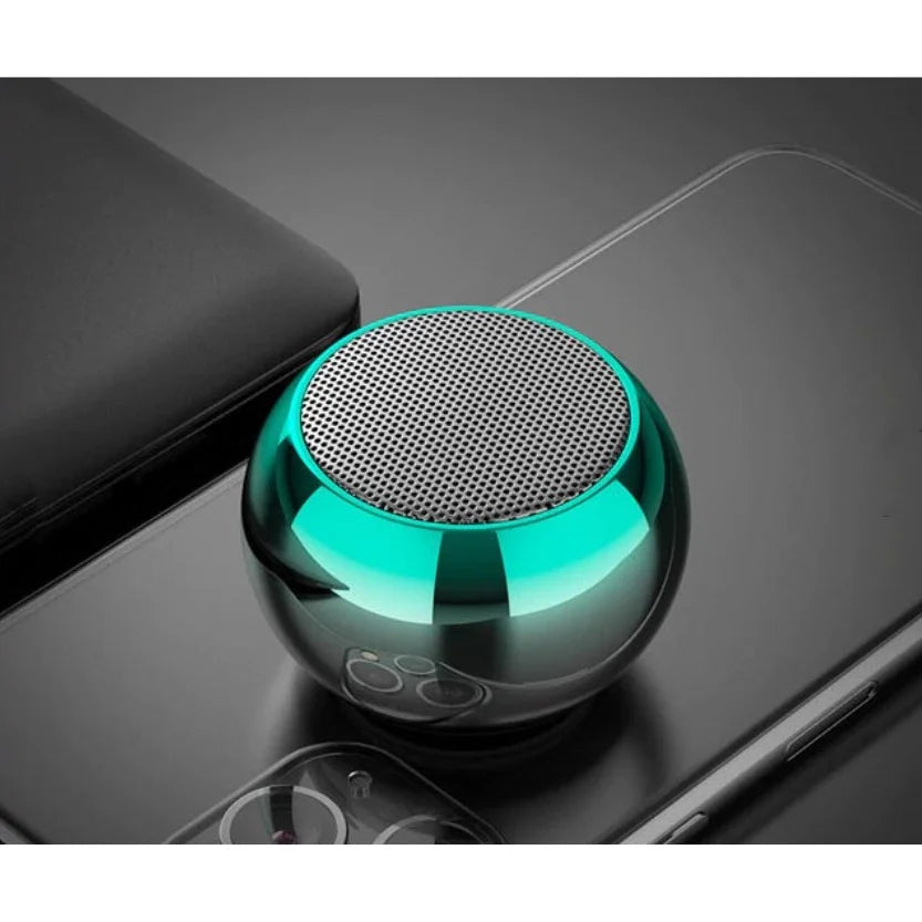 Mini Caixa de Som Bluetooth Kaypestore Prata e Verde