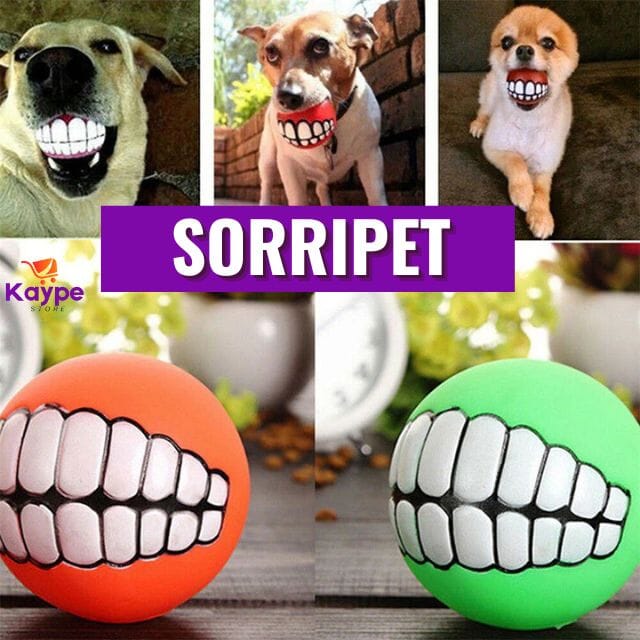 SorriPet Bolinha de Sorriso para Pet com Apito Interno - Antiestresse e Anti-Ansiedade COMPRE 1, LEVE 2 PET005 Kaypestore 2 AMARELAS