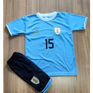 Conjunto Uniforme Infantil Uruguai - Shorts + Camisa