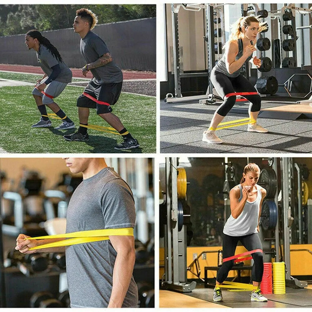 Kit 5 Faixas Elásticas para Exercicios em Casa - Extensor Academia Pilates Fitness Crossfit