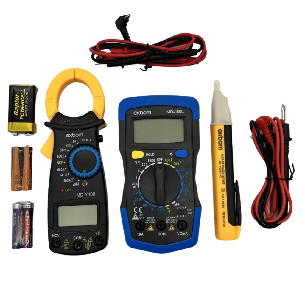 Kit 3x1 Multímetro Digital, Caneta e Alicate Amperímetro Profissional - Kaype Store
