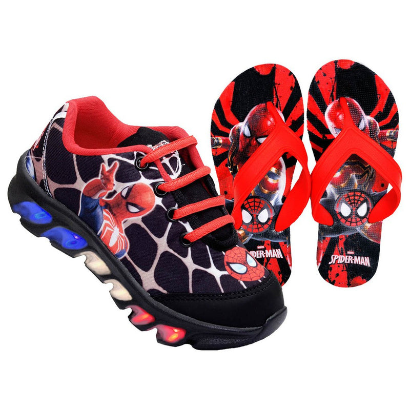 Tênis de Luzinha LED Homem Aranha + BRINDE EXCLUSIVO!