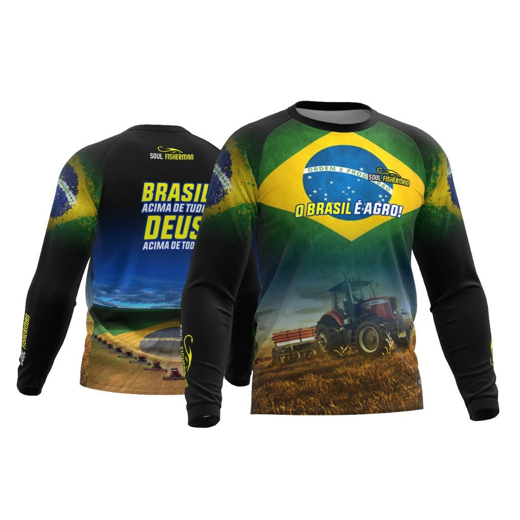 Camisa Brasil e Agro Manga Longa UV50+ Manga Longa - Kaype Store