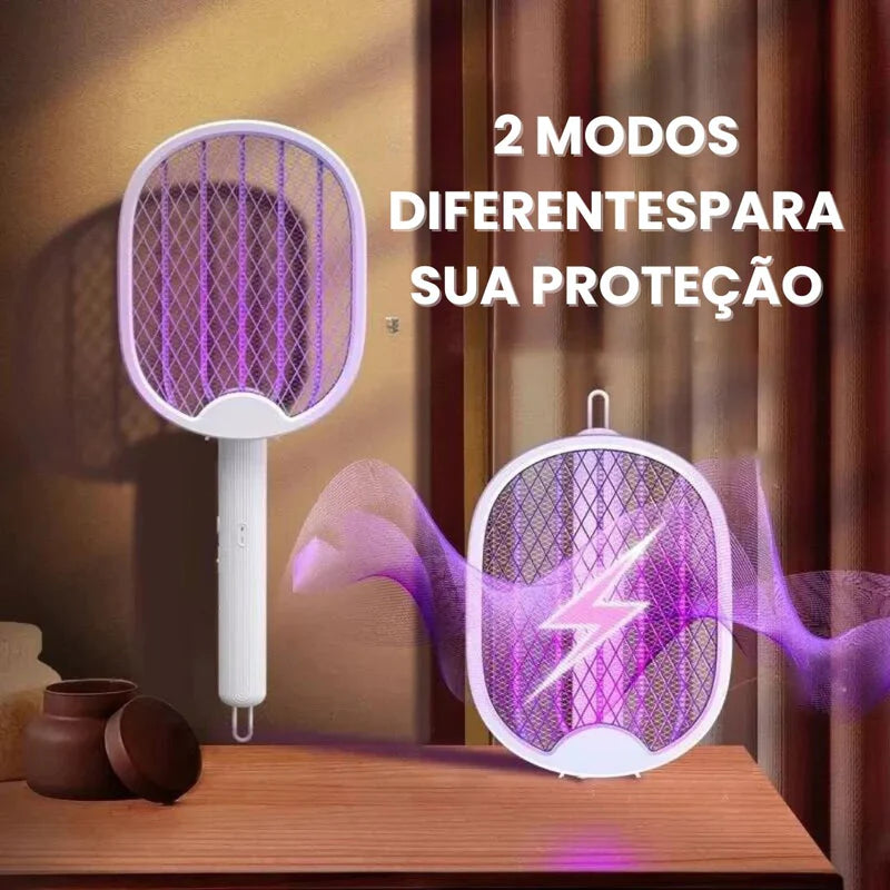 Raquete Elétrica Inteligente Buzz 2 em 1 - Com IONS de atração e Led Ultravioleta - Kaype Store