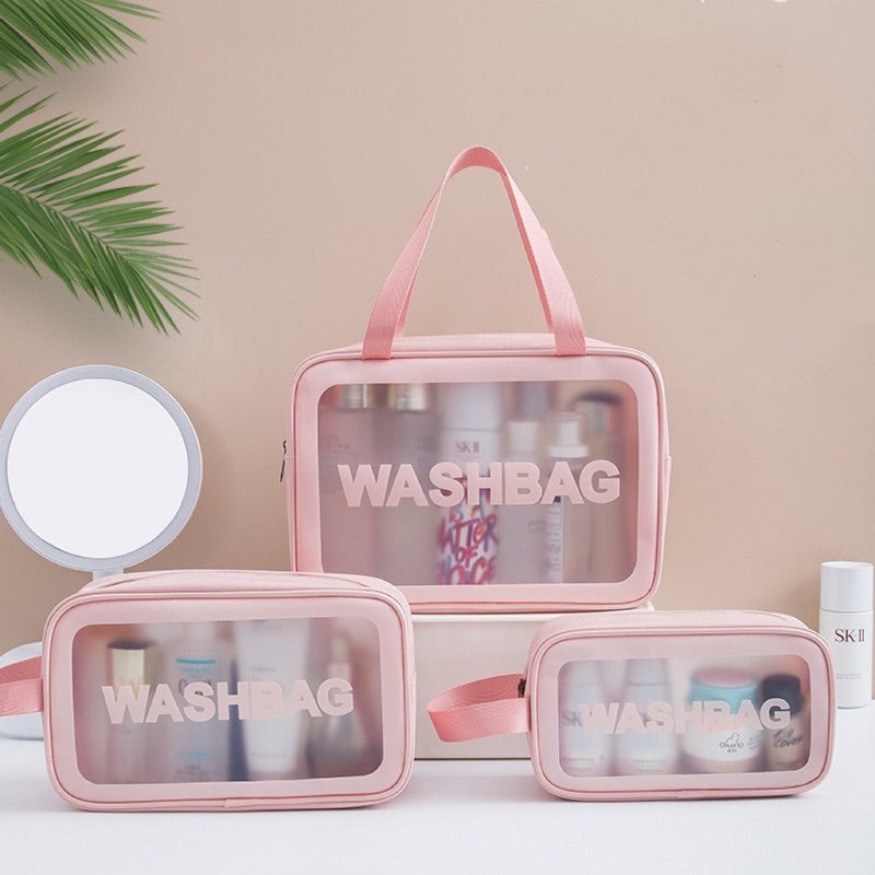 Kit 3 Necessaire de Maquiagem Transparente WashBag à Prova d'Água - Kaype Store