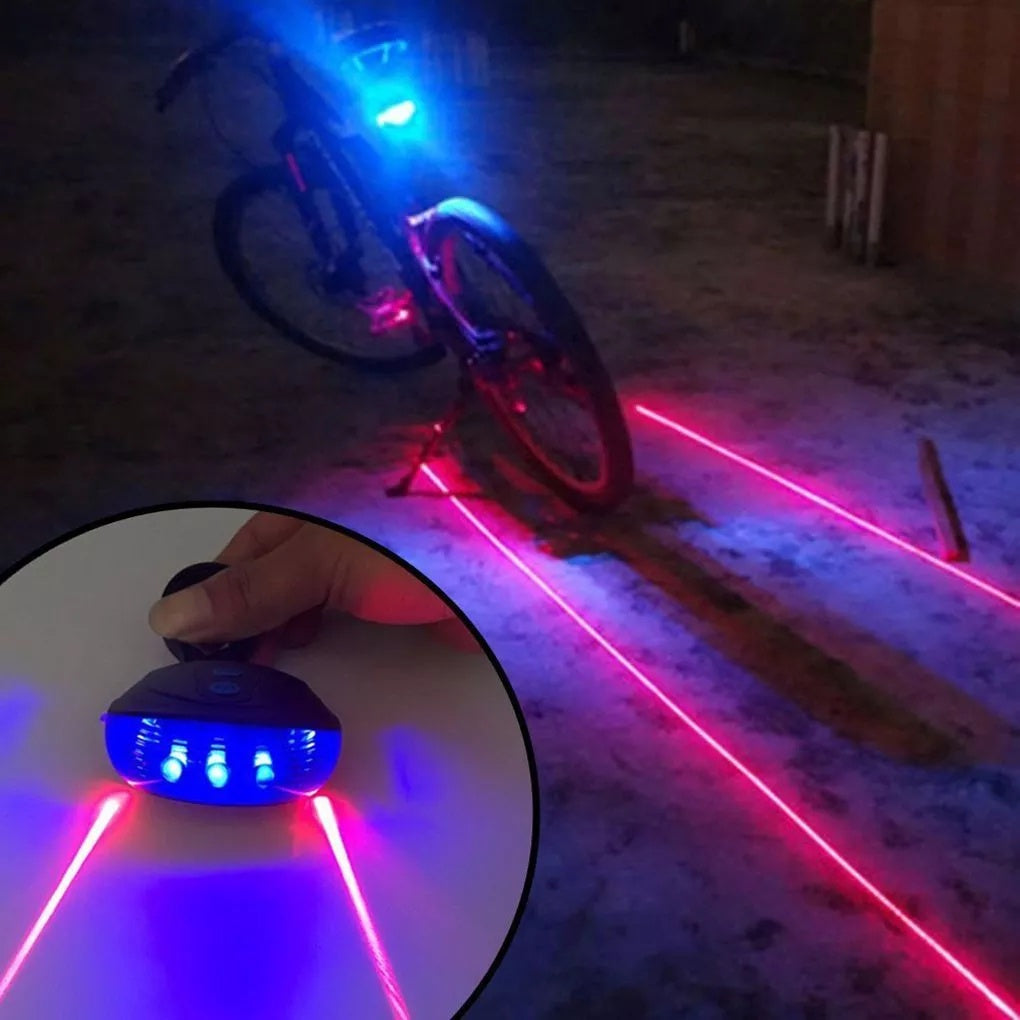 Lanterna Traseira de Bicicleta com LED e Laser - A Prova Dágua - Kaype Store