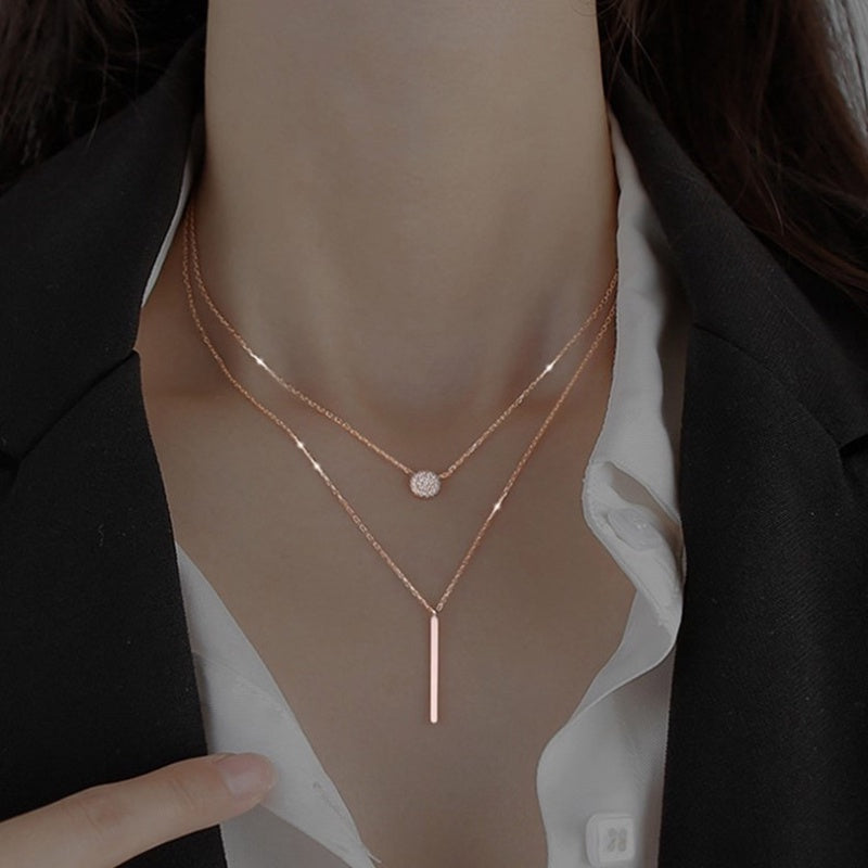 Colar de Clavícula de Diamante Geométrico