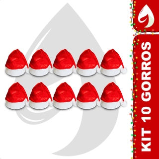 Kit 10 Toucas Papai Noel Gorros Mamãe Noel Tradicional Vermelha Natal - Kaype Store
