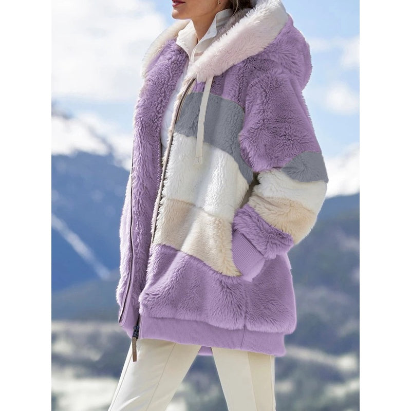 Jaqueta Feminina Com Capuz De Pelúcia - Kaype Store