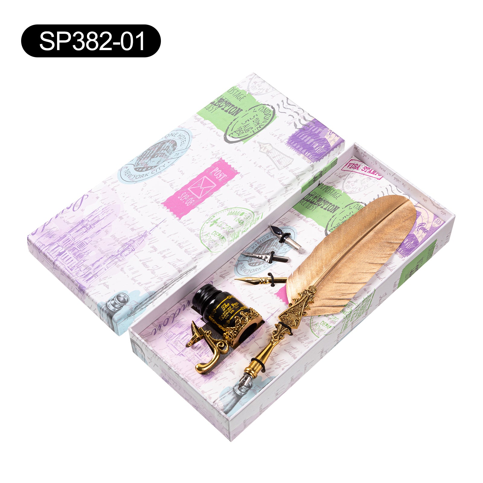 Conjunto de Caneta de Pena e Tinta Quill Feather - Kaype Store