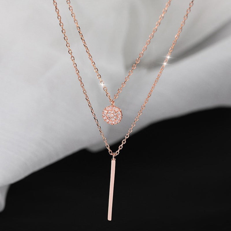Colar de Clavícula de Diamante Geométrico