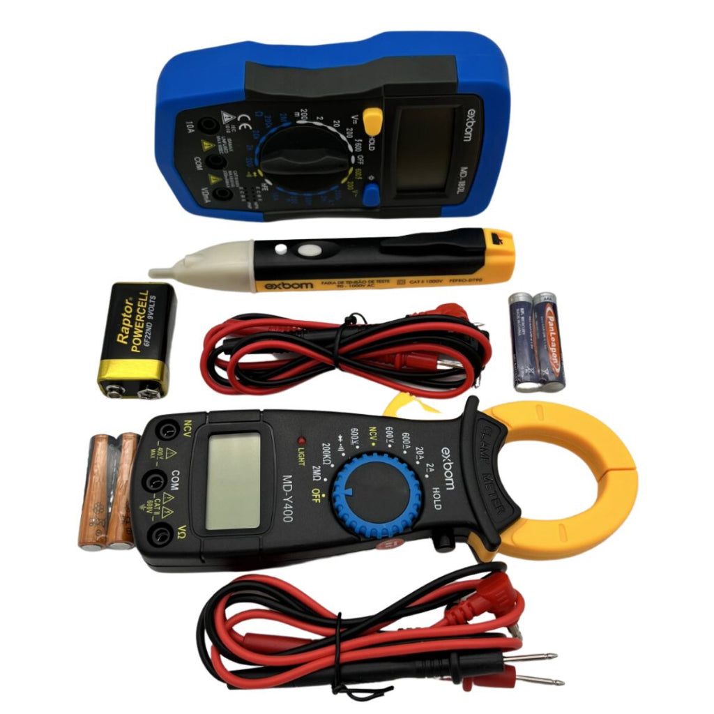 Kit 3x1 Multímetro Digital, Caneta e Alicate Amperímetro Profissional - Kaype Store