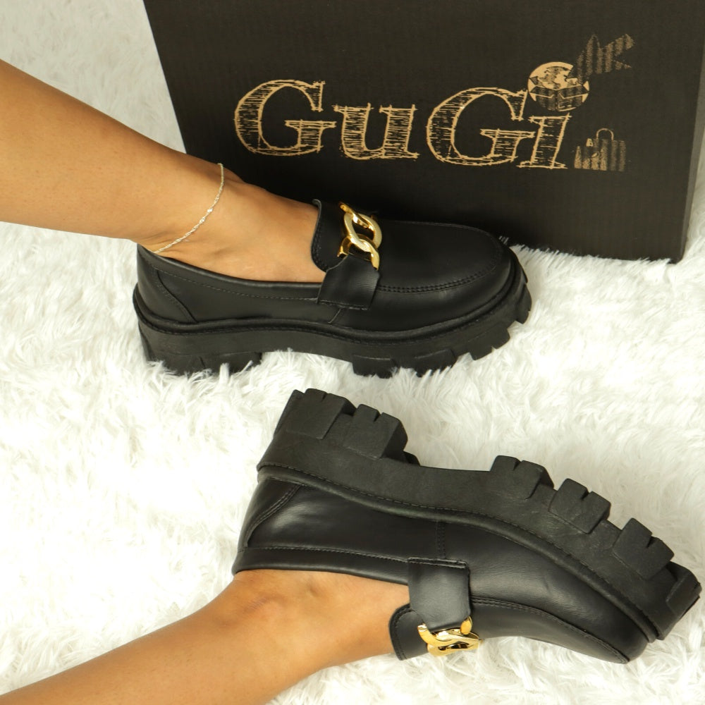 Mocassim Blogueira Feminino Tratorado com Solado Alto Plataforma - Kaype Store