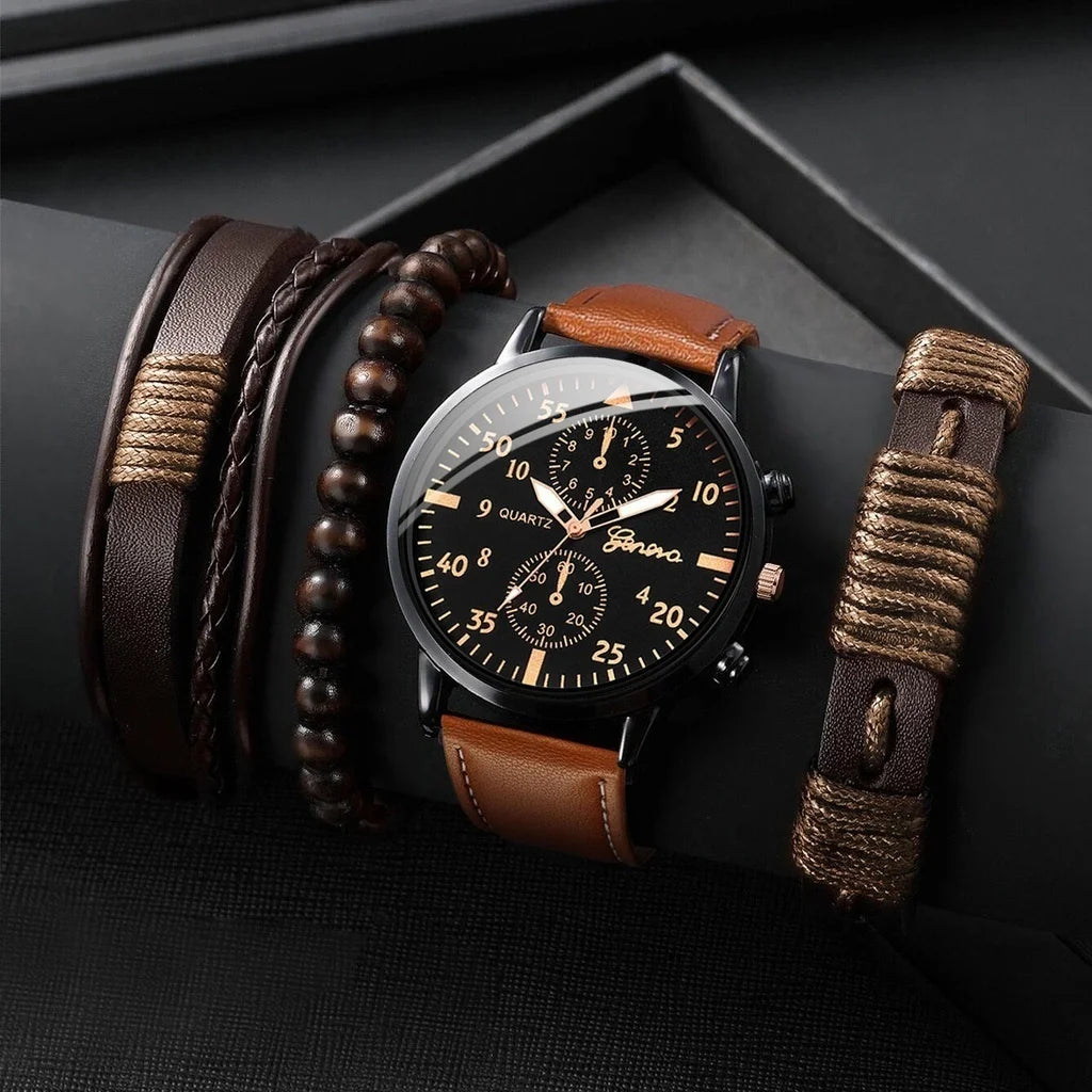 Relógio De Quartzo Masculino Luxure Premium+ Kit de Pulseira