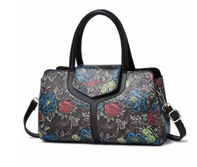 Bolsa Feminina de Couro Floral - Moiza - Kaype Store