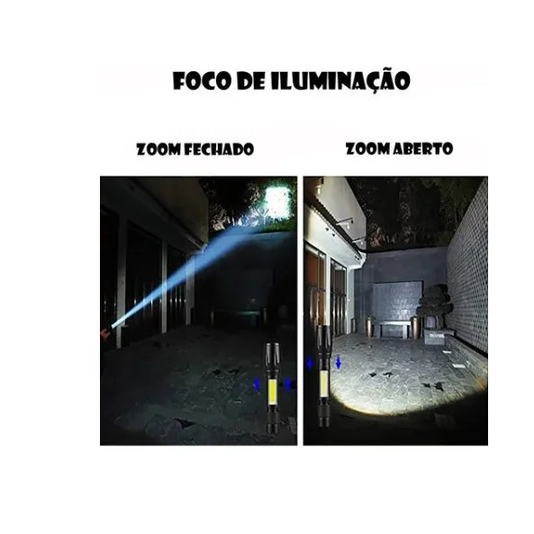 Mini Lanterna Tática - Led E Zoom