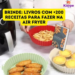 Kit de 6 Cestas / Formas de Silicone para Air Fryer - Queima de Estoque 🔥