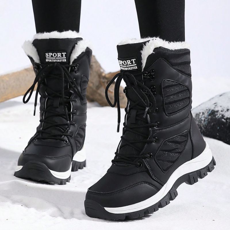 Bota de Neve Feminina Européia Forrada – Alta Qualidade