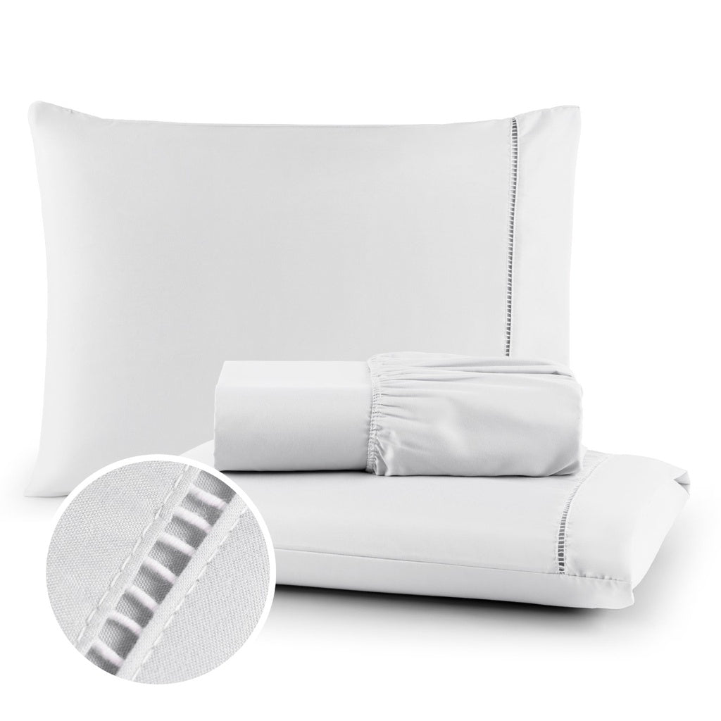 Kit Lençol Cama Casal Queen 400 fios Micropercal - 03 Peças - Kaype Store