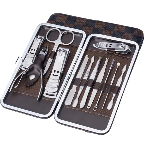 Kit Cortador de Unha Completo Manicure (12 Peças) - Aço Inoxidável - Kaype Store