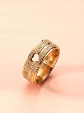 Aliança Coração Dourada Diamantado - Kaype Store