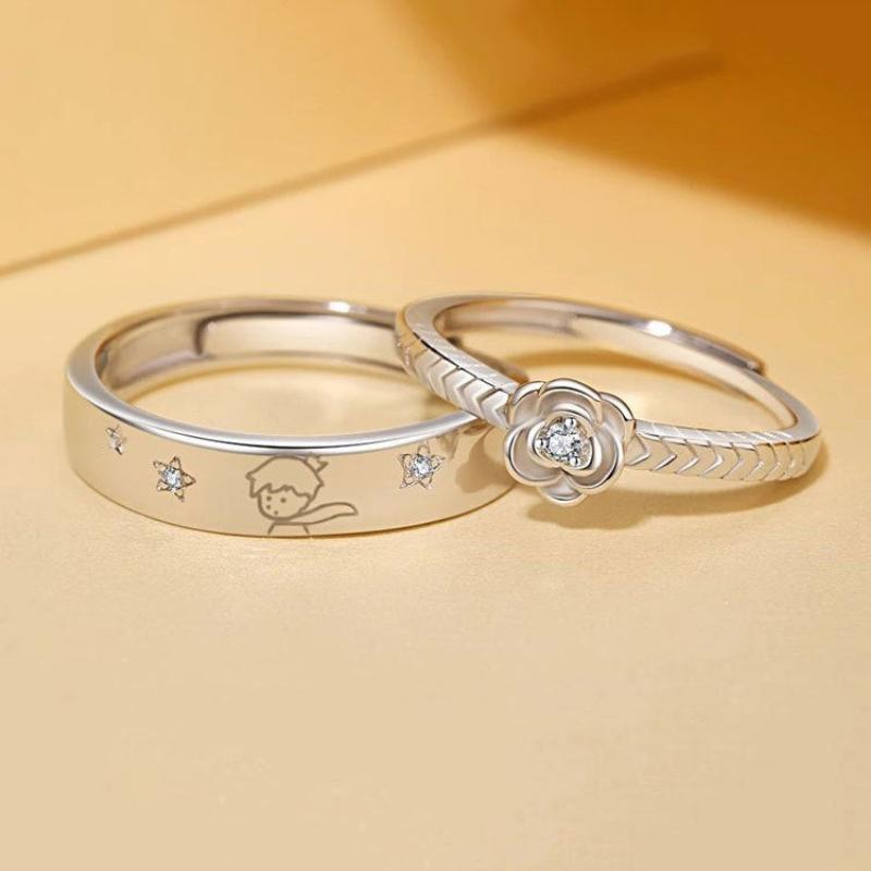 Anel O Pequeno Príncipe + Anel de Rosa - Com Zircônio - Kaype Store
