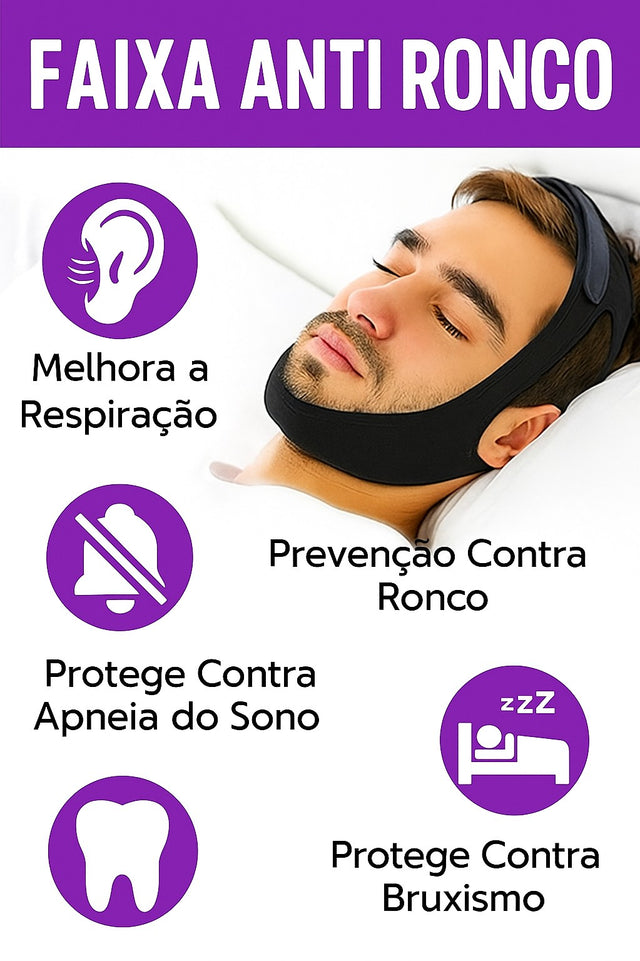 Faixa Anti‑Ronco SleepClean – Conforto Noturno e Mandíbula Estabilizada