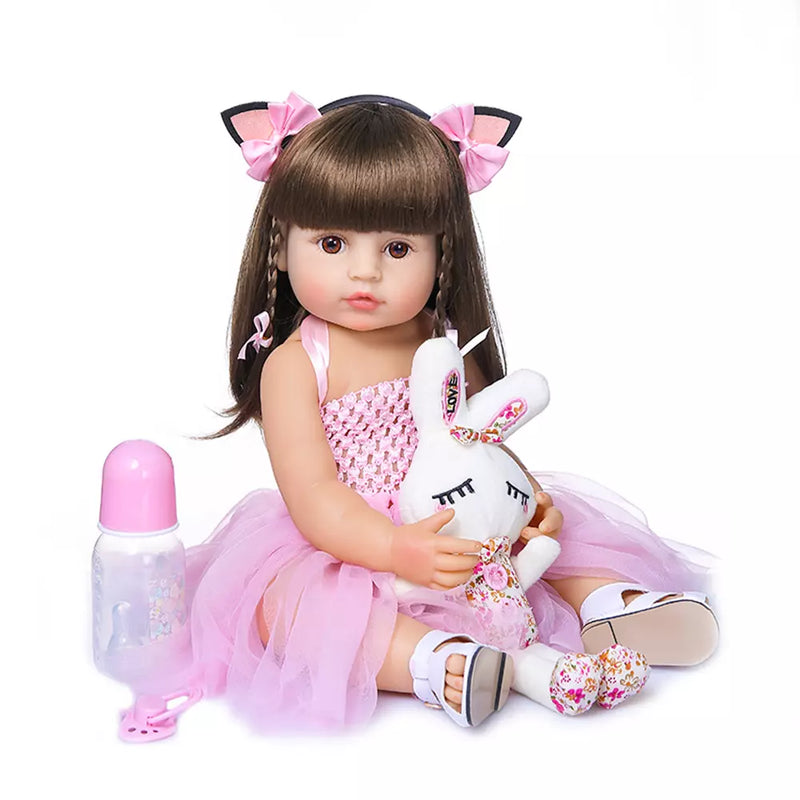 Boneca Bebê Reborn Brastoy + Urso de Pelúcia Feito a Mão - Kaype Store