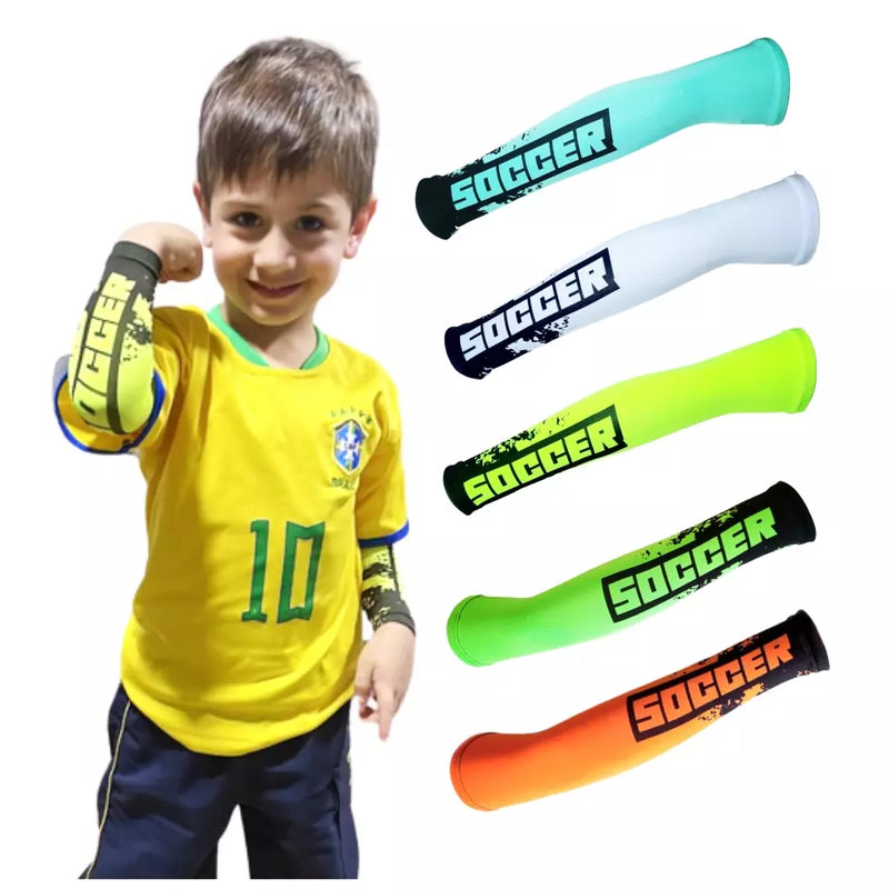 Par Manguito Manga Infantil Com Elástico Soccer Futebol - Kaype Store