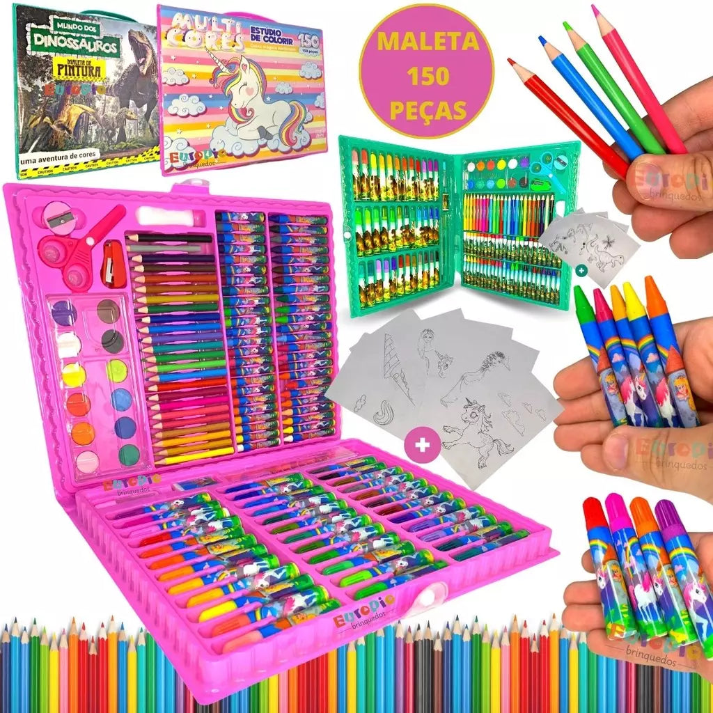 Maleta De Pintura Infantil Estojo 150 Peças Para Colorir - Kaype Store