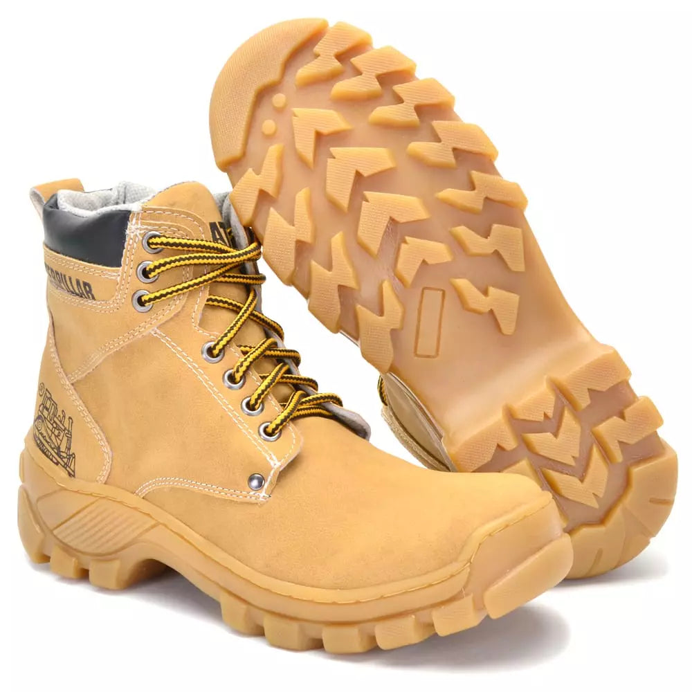 Bota Coturno Cat Casual Bege em Couro Ecológico - Kaype Store
