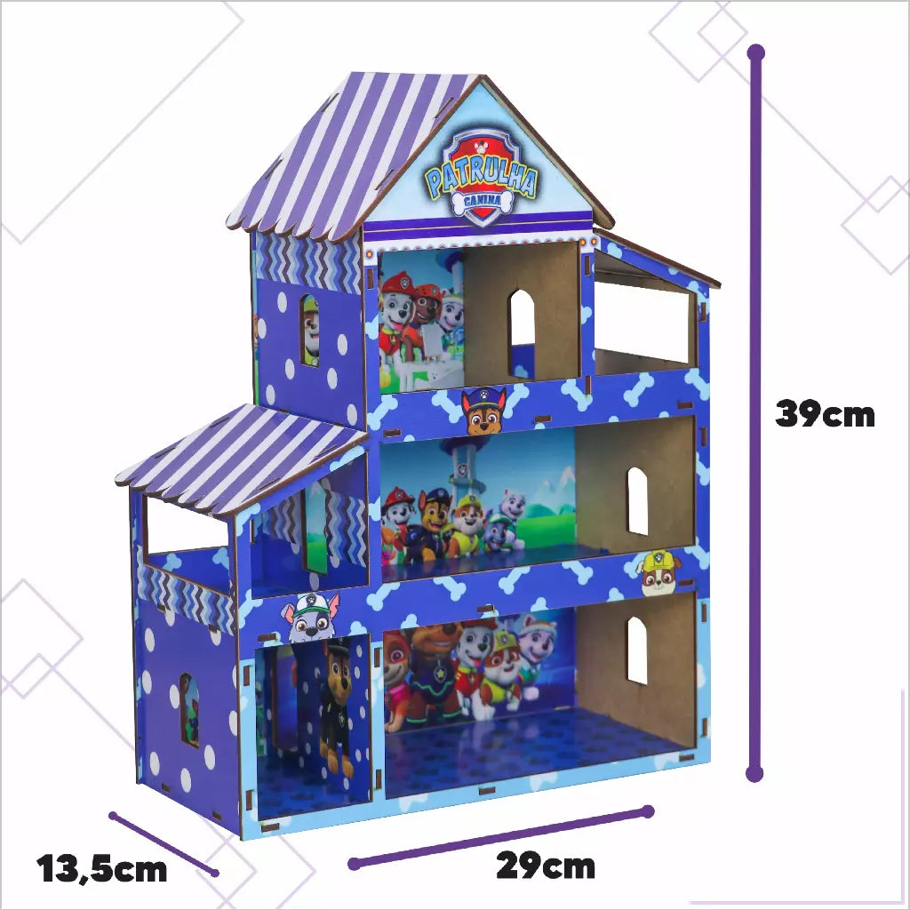 Casa Casinha de Boneca MDF Adesivada - Patrulha Canina - Kaype Store