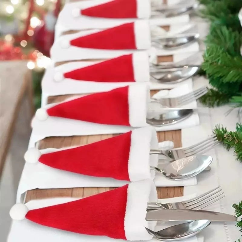 Saco Touca de Papai Noel para Talheres - Decoração de Natal - Kaype Store