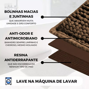 Tapete Banheiro 40x60 Antiderrapante Bolinha Microfibra - Kaype Store