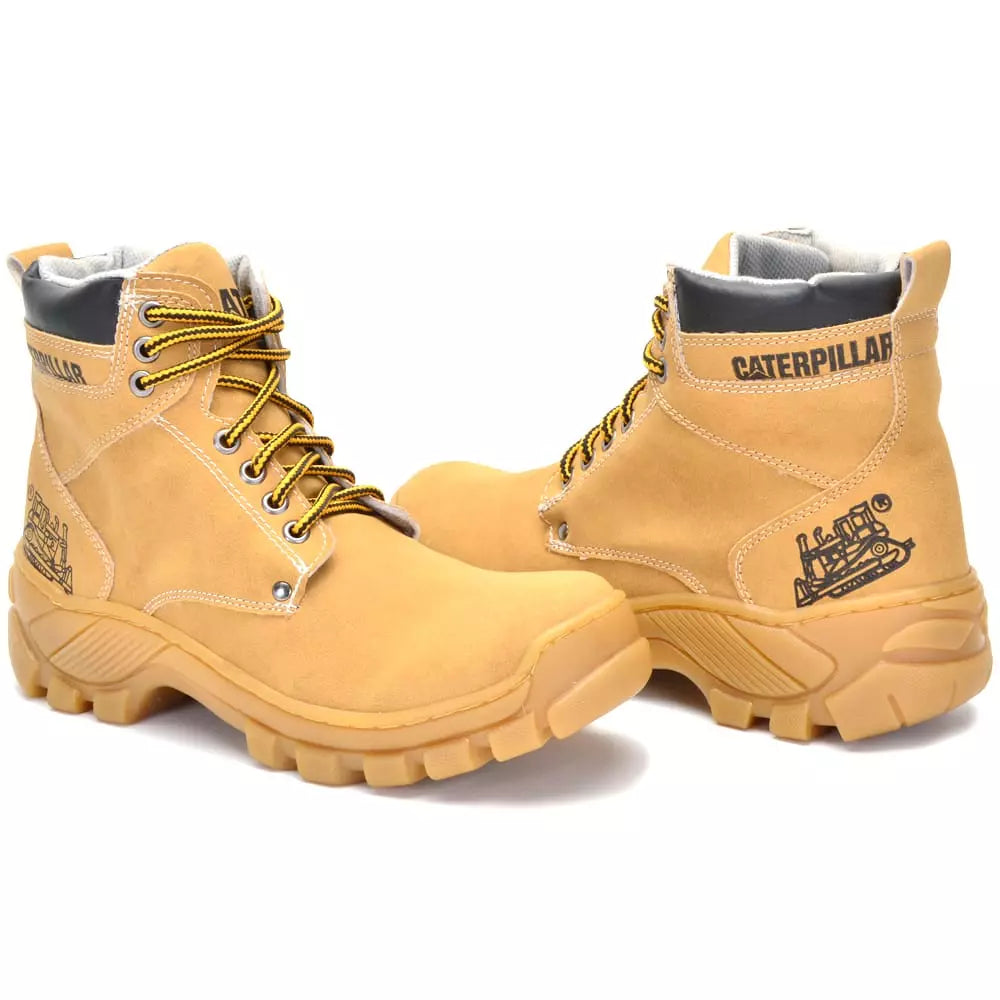 Bota Coturno Cat Casual Bege em Couro Ecológico - Kaype Store
