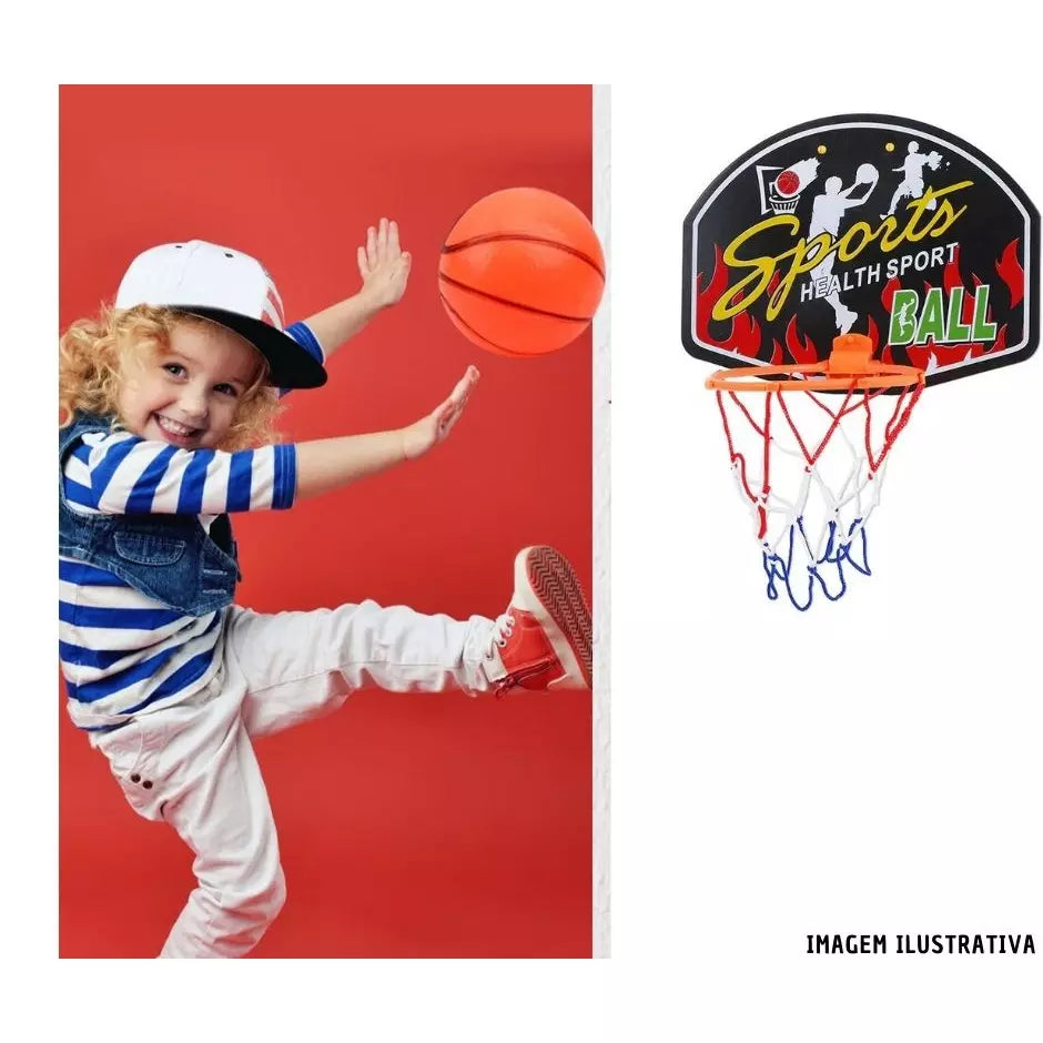 Kit de Basquete Infantil - Bola + Rede + Cesta
