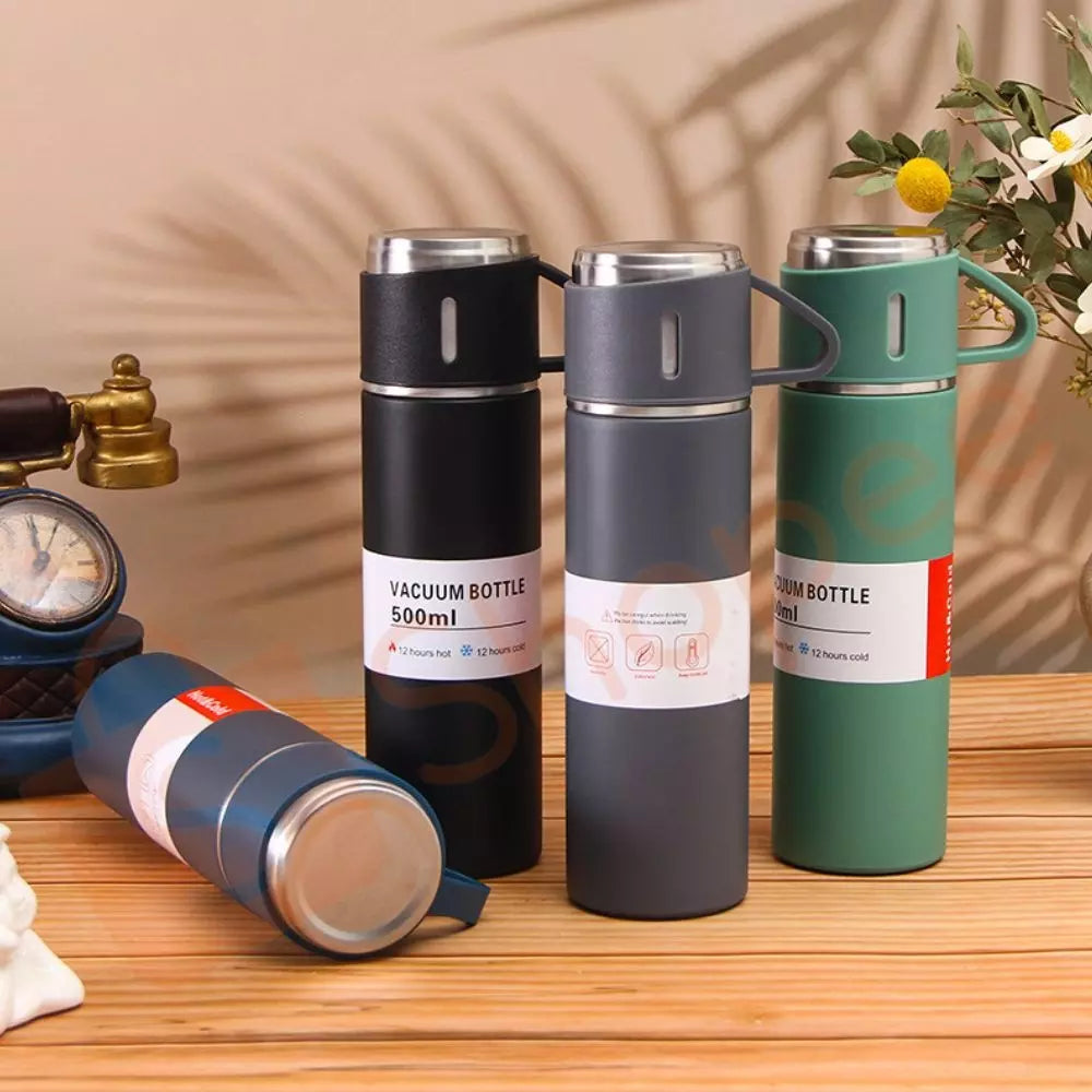 Kit Garrafa Térmica em Aço Inox com Copo: Elegância e Eficiência a Cada Gole - Kaype Store
