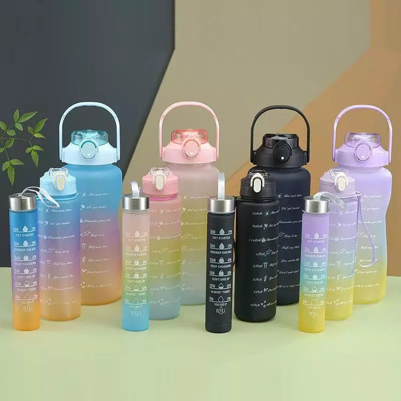 Kit 3 Garrafas Motivacionais Fitness: Hidratação e Inspiração para o Seu Dia - Kaype Store