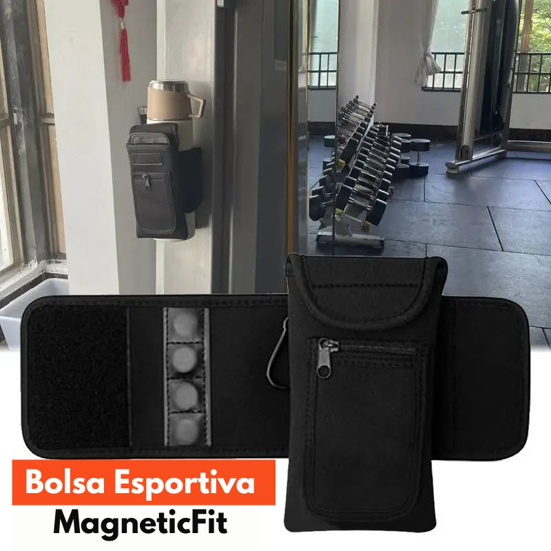Bolsa Magnética para Garrafa de Água com Suporte para Celular - MagneticFit | Kaype Store