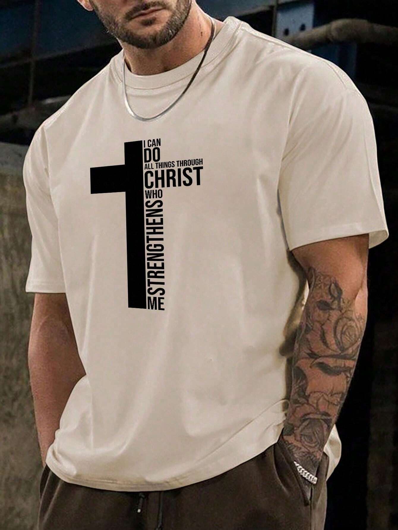 Camiseta Masculina Cruz Religiosa Algodão - Kaype Store