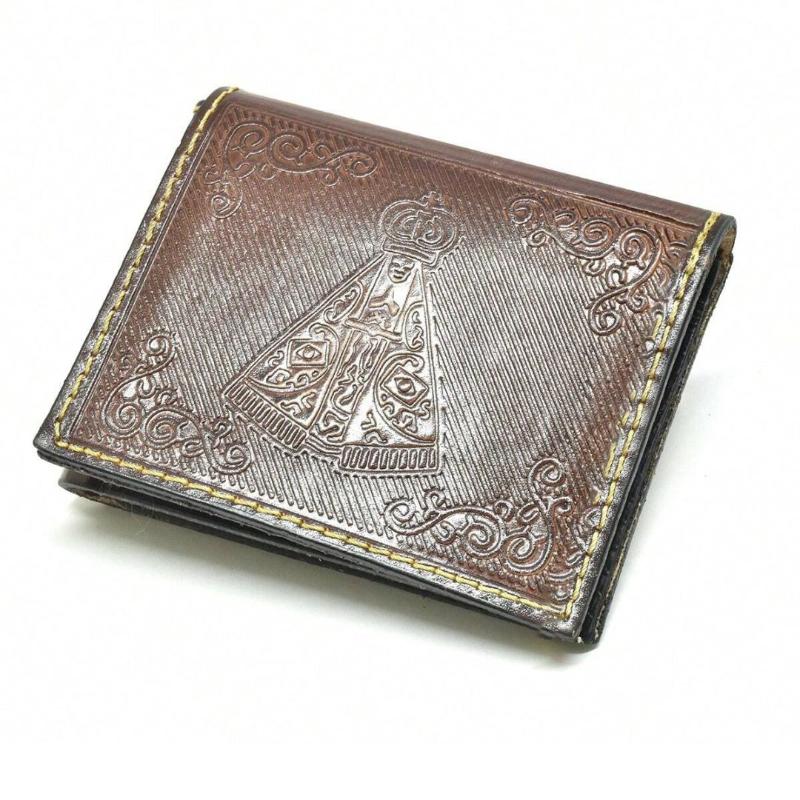 Carteira Masculina de Couro - Nossa Senhora Aparecida - Kaype Store