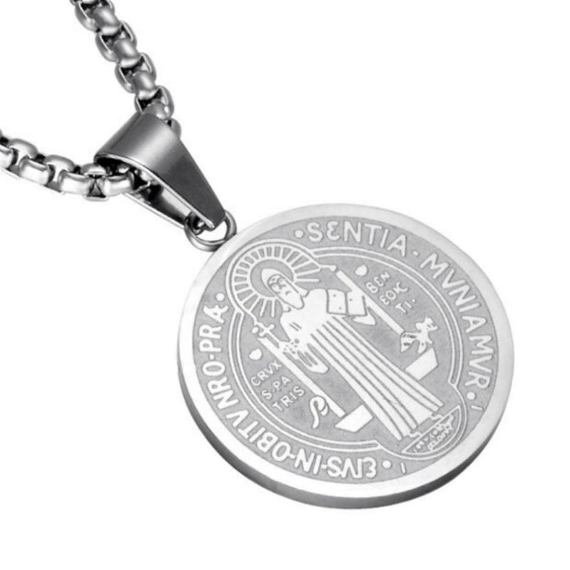 Colar Corrente com Pingente Medalha de Sao Bento Original - Kaype Store