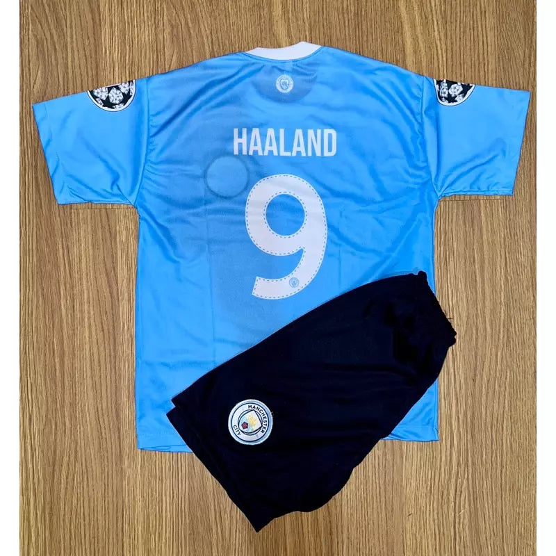 Conjunto Infantil Uniforme Manchester City Haaland - Kaype Store