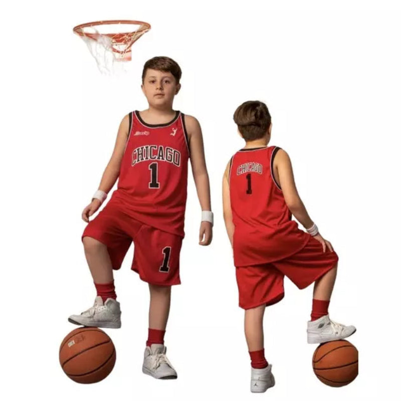 Conjunto Infantil de Basquete: Camiseta + Shorts - Times NBA! - Kaype Store