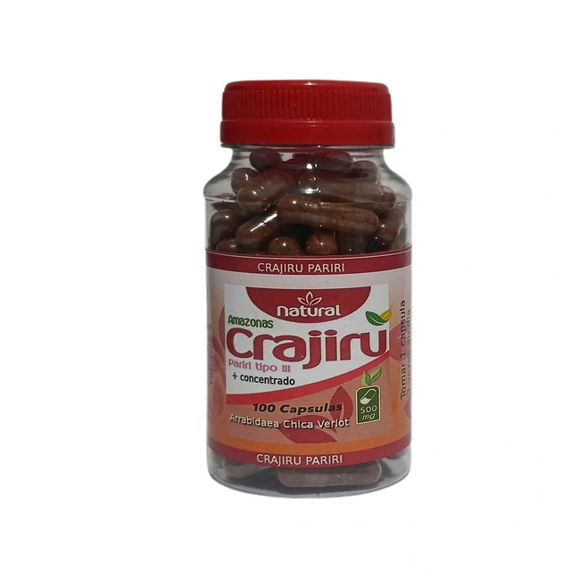 Crajiru Pariri 100 Cápsulas 500mg + 1 Crajiru Super Chá - 100% Natural