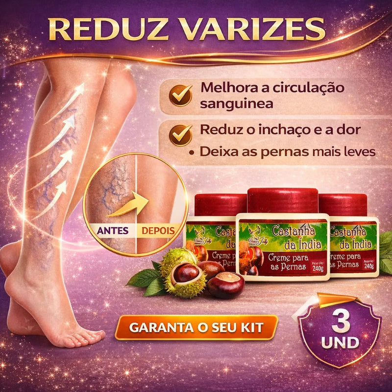 Creme Castanha da Índia para Pernas Cansadas 240g – Kit com 3 | Kaype Store