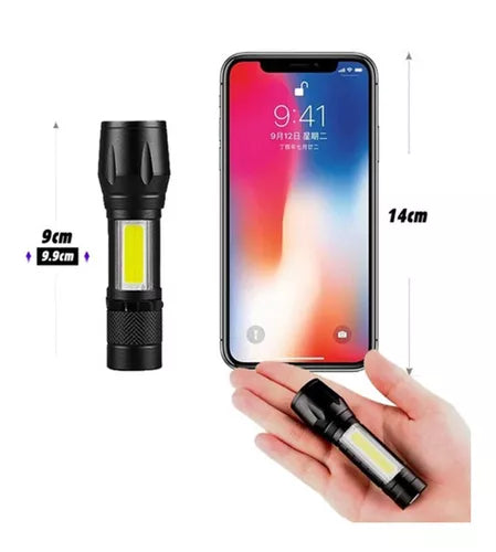 Mini Lanterna LED Recarregável com Zoom Ajustável - Via USB - Kaype Store