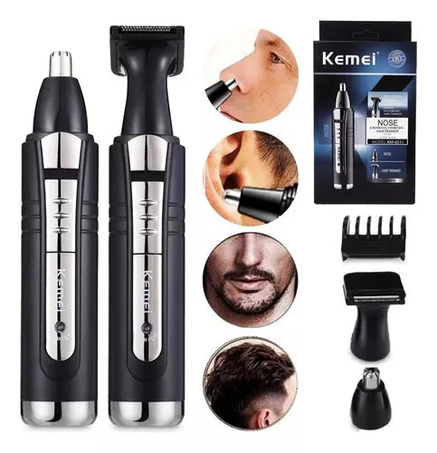 Kemei Máquina Acabamento Barba Cabelo Tirar Pelos Nariz Orelha 2 em 1Original km-6511 - Kaype Store