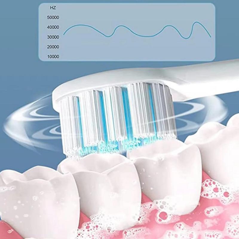 Escova De Dentes Eletrica IPX7 Com Cabeça Substituível Inteligente Ultrassônico A Prova Dagua - Kaype Store
