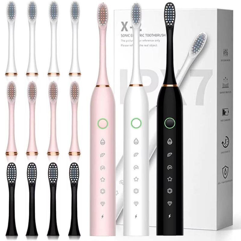 Escova De Dentes Eletrica IPX7 Com Cabeça Substituível Inteligente Ultrassônico A Prova Dagua - Kaype Store